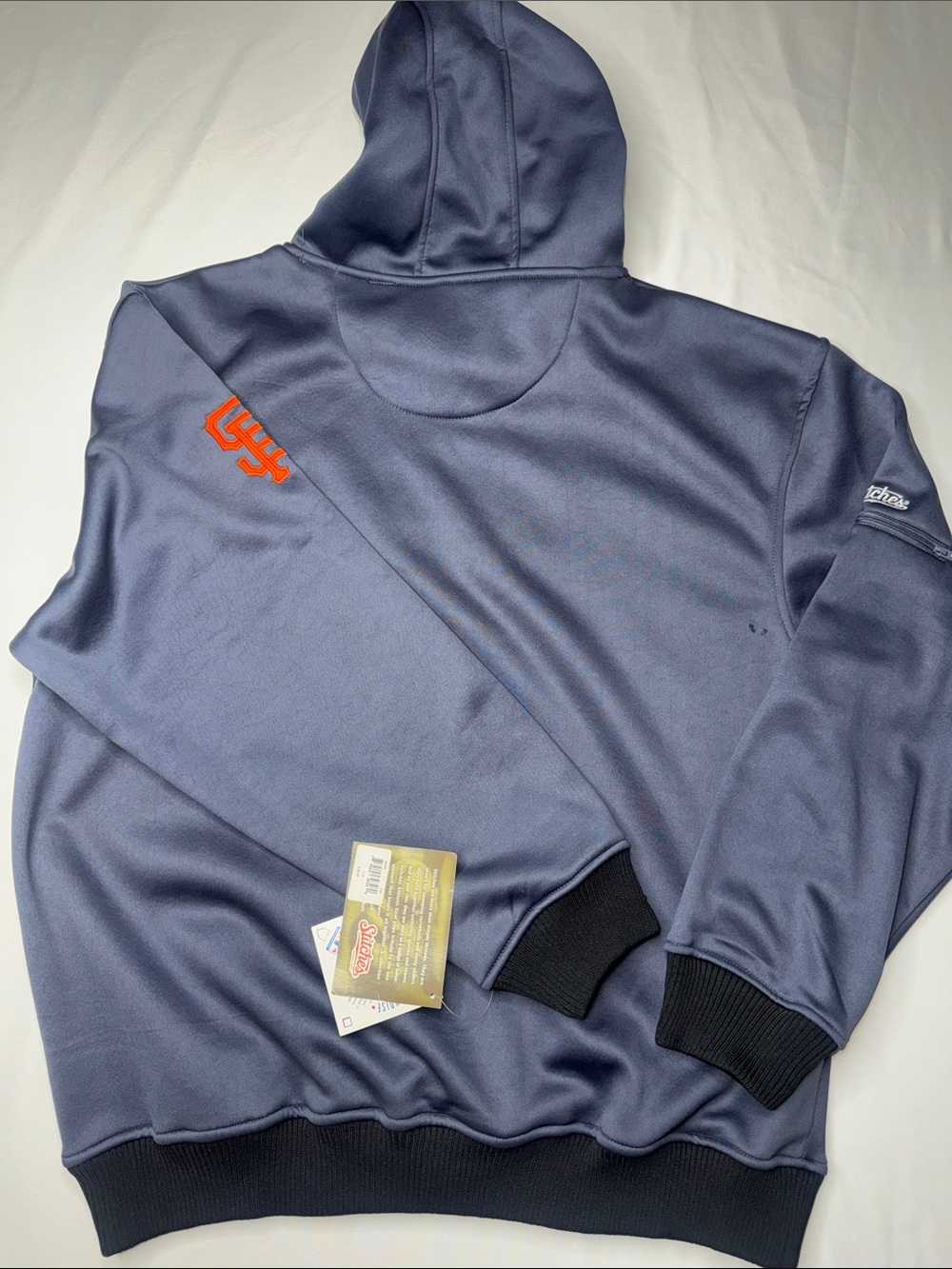 NWT SF Giants Stitches Hoodie Men's L Gray Orange MLB Pullover Sweatshirt - Picture 6 of 7